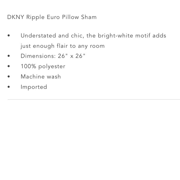 NWT DKNY Ripple European Sham Bright White - Picture 2 of 4